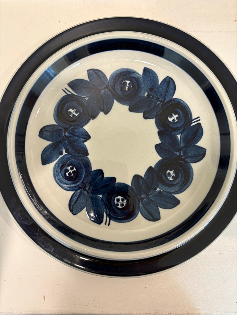 Blue Floral Ceramic Serving Plate